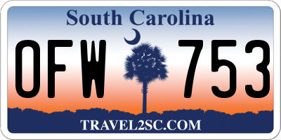 SC license plate OFW753