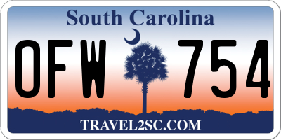 SC license plate OFW754