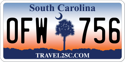SC license plate OFW756