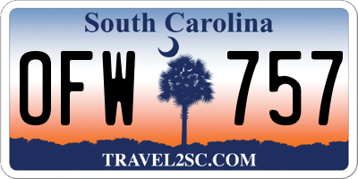 SC license plate OFW757