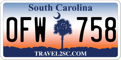 SC license plate OFW758