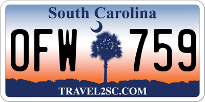 SC license plate OFW759