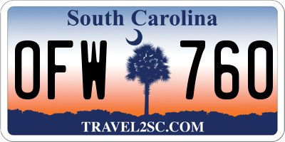 SC license plate OFW760