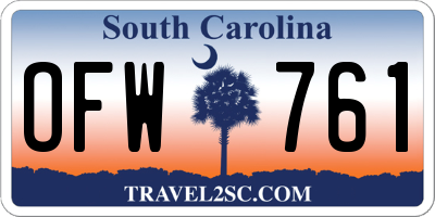 SC license plate OFW761