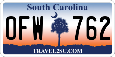 SC license plate OFW762