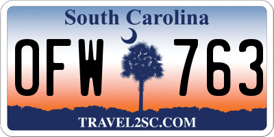 SC license plate OFW763