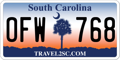 SC license plate OFW768