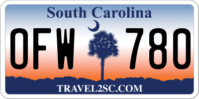 SC license plate OFW780