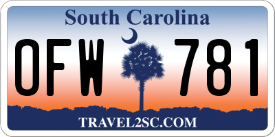 SC license plate OFW781