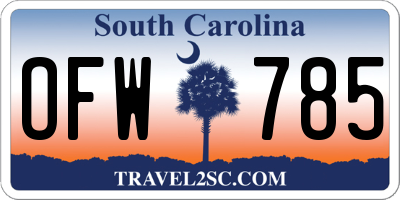 SC license plate OFW785