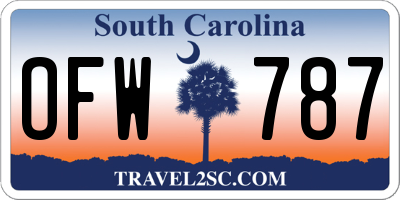 SC license plate OFW787