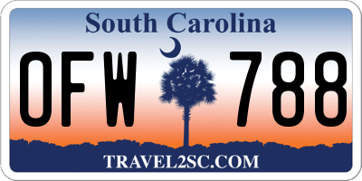 SC license plate OFW788