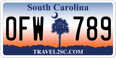 SC license plate OFW789