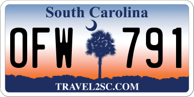 SC license plate OFW791