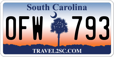 SC license plate OFW793