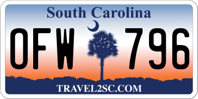 SC license plate OFW796