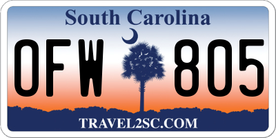SC license plate OFW805