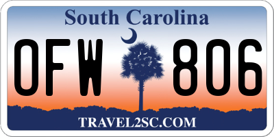 SC license plate OFW806