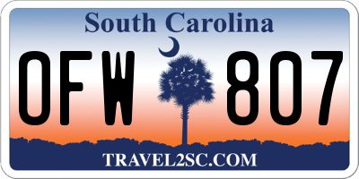 SC license plate OFW807