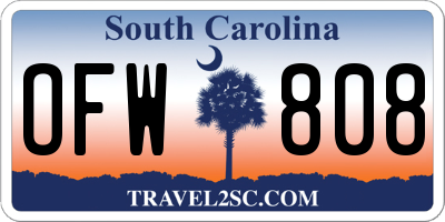 SC license plate OFW808