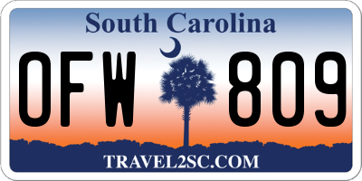 SC license plate OFW809