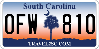 SC license plate OFW810