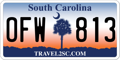 SC license plate OFW813