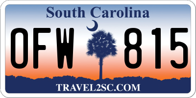 SC license plate OFW815