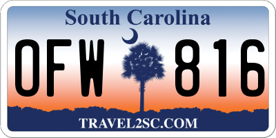 SC license plate OFW816