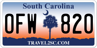 SC license plate OFW820
