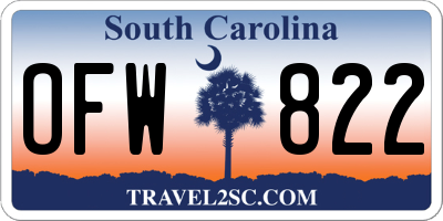 SC license plate OFW822