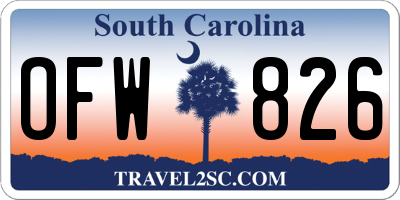 SC license plate OFW826