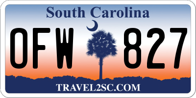 SC license plate OFW827