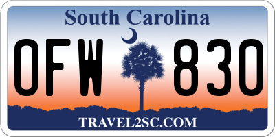 SC license plate OFW830