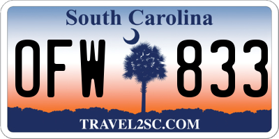 SC license plate OFW833