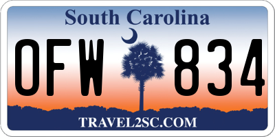 SC license plate OFW834