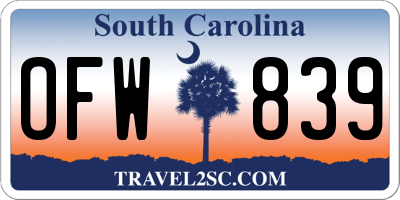 SC license plate OFW839