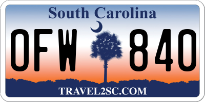 SC license plate OFW840