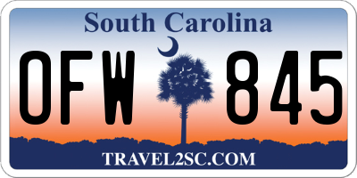 SC license plate OFW845