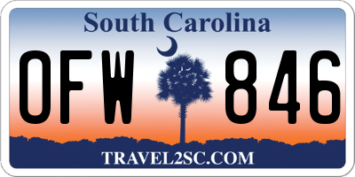 SC license plate OFW846
