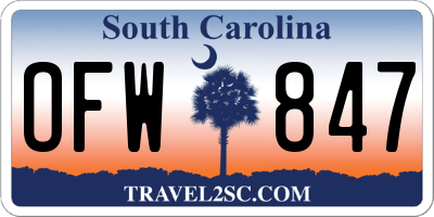 SC license plate OFW847