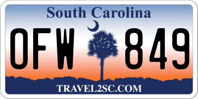 SC license plate OFW849