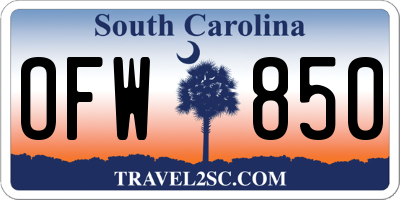 SC license plate OFW850