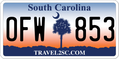SC license plate OFW853
