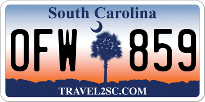 SC license plate OFW859