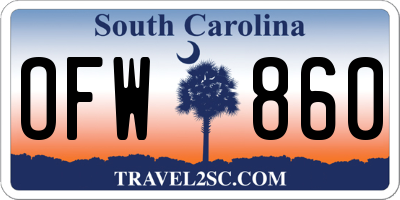 SC license plate OFW860