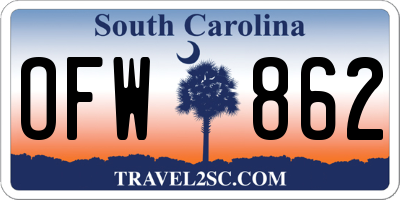 SC license plate OFW862