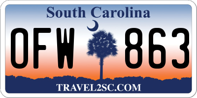 SC license plate OFW863