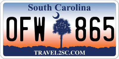 SC license plate OFW865