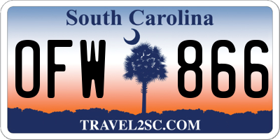SC license plate OFW866